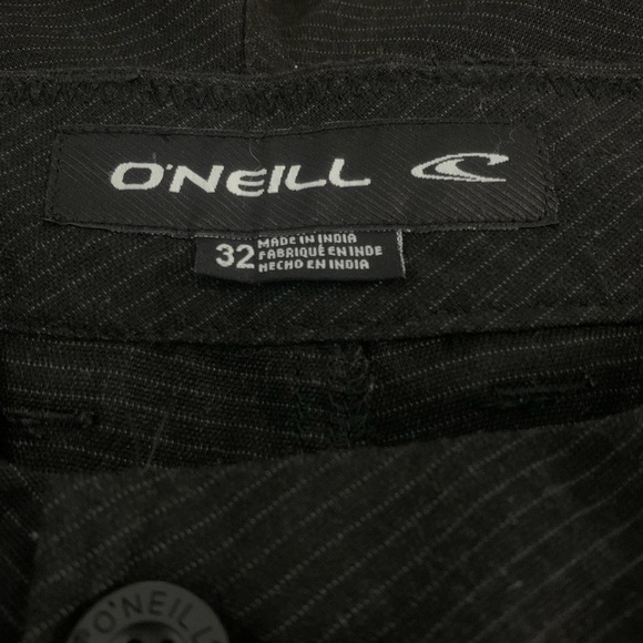 Men’s O’Neill Horizontal Pinstripe Slant Pockets Zip Closure Shorts Black 32 - Picture 7 of 7